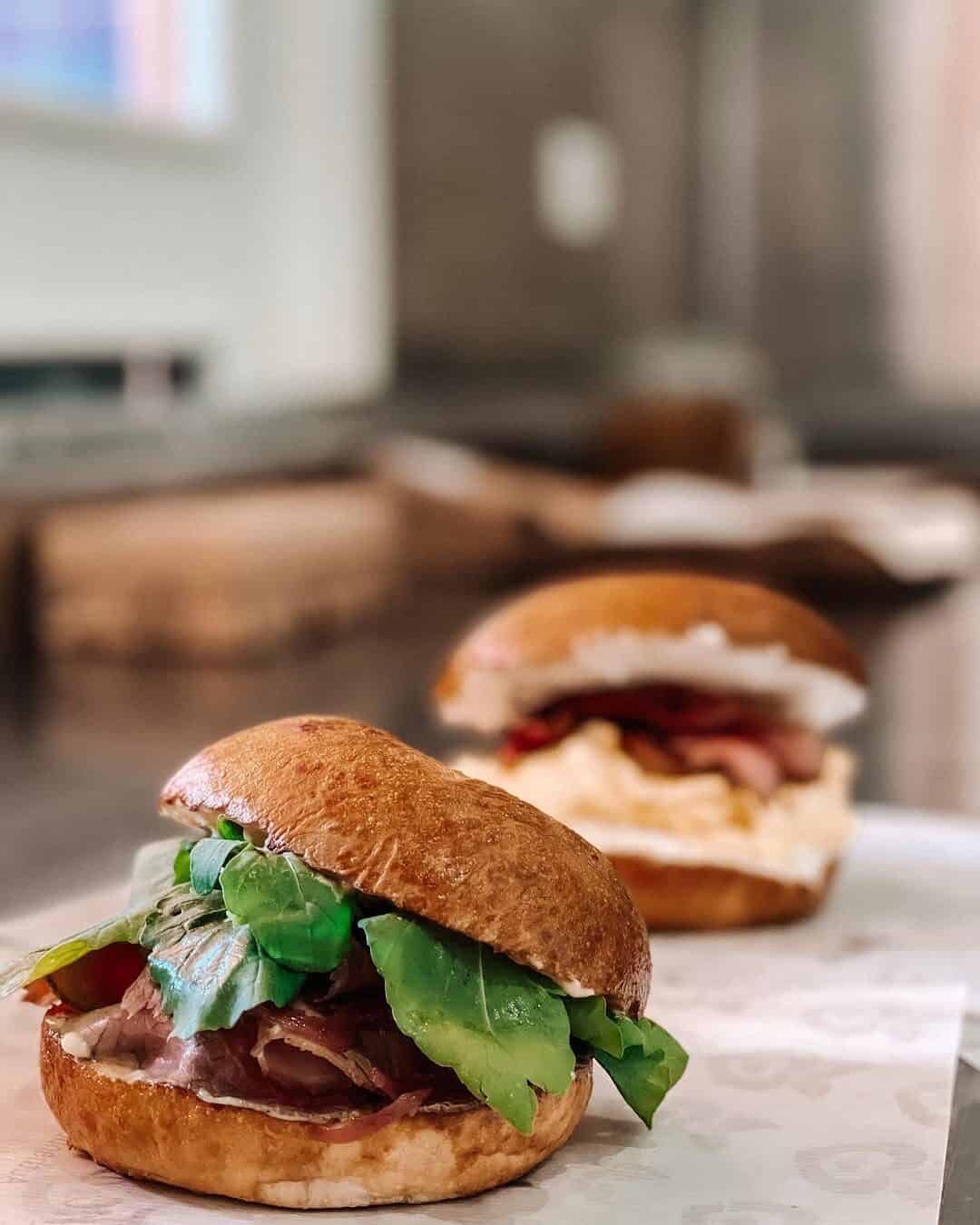 Home-roasted beef bagel